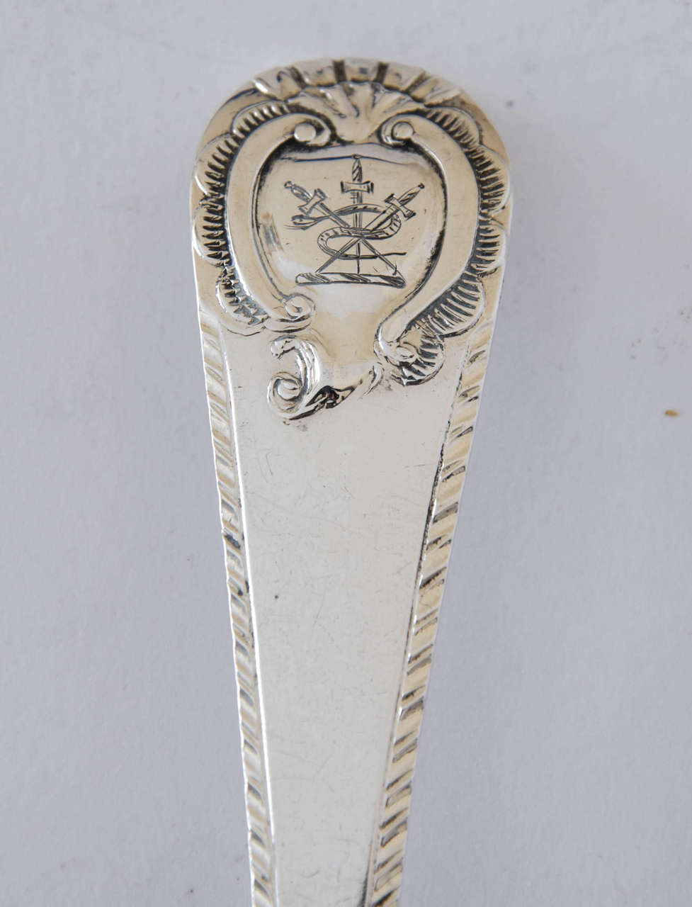 Antique Silver Feather Edge  Carrington Shield Pattern Service of Flatware For Sale 1
