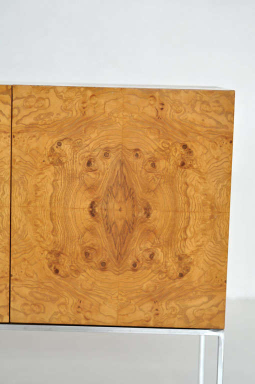American Milo Baughman burl wood sideboard