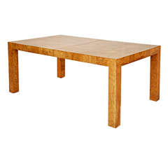 Milo Baughman burl wood dining table
