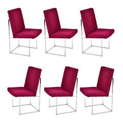Milo Baughman 6 chrome dining chairs