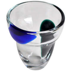 Mid-Century Modernist  Glass Vase by Flygsfors