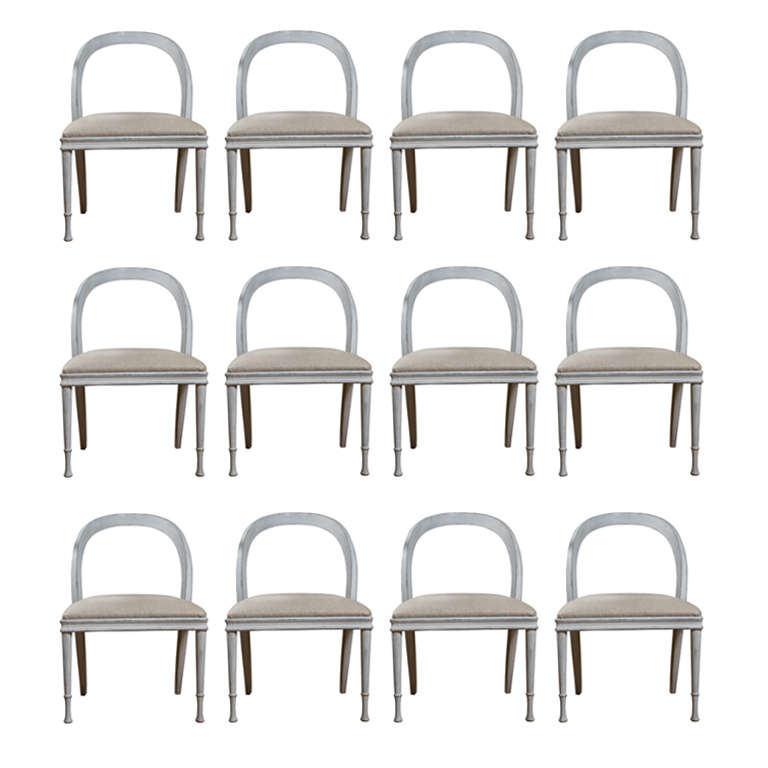 Set of 12 Vintage French Chairs For Sale