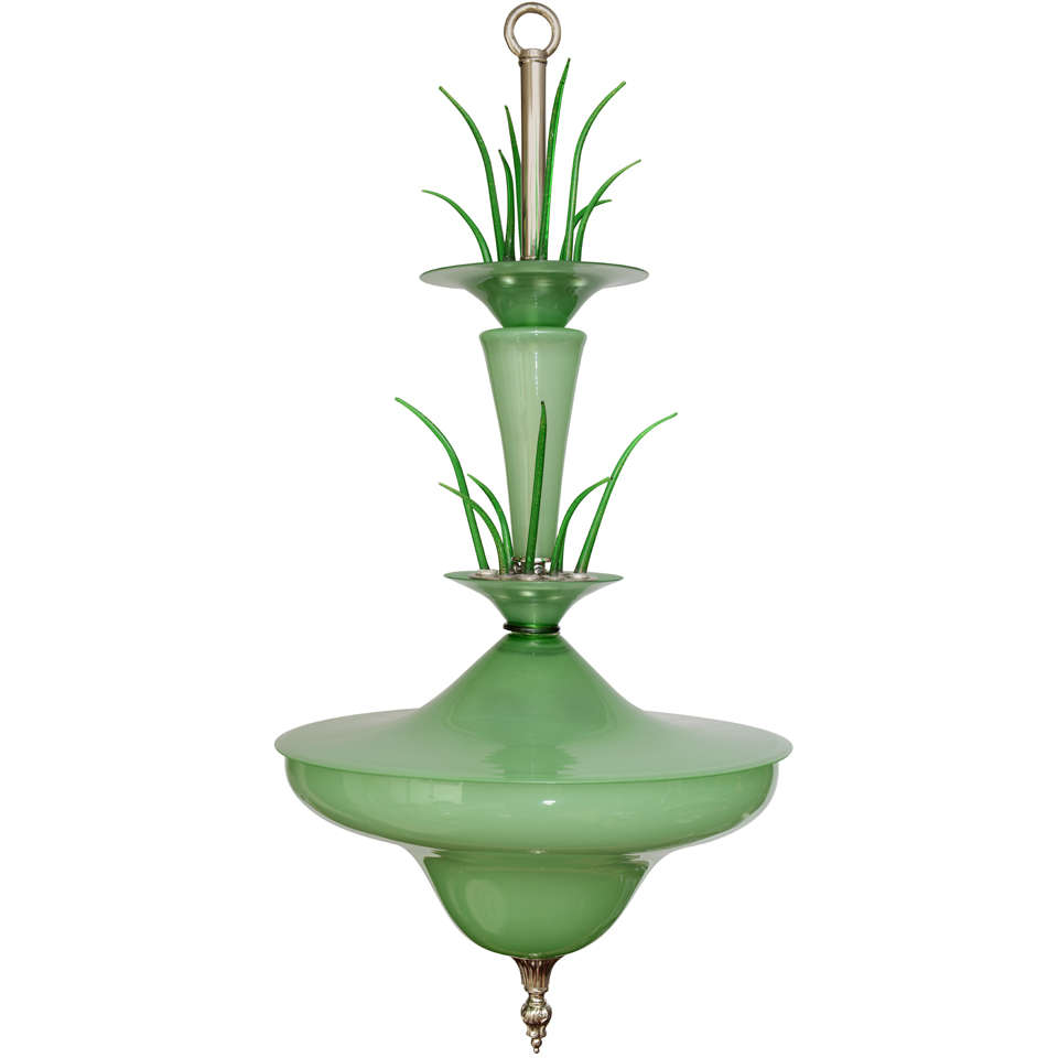 Napoleone Martinuzzi Attributed Art Deco Italian Chandelier For Sale at