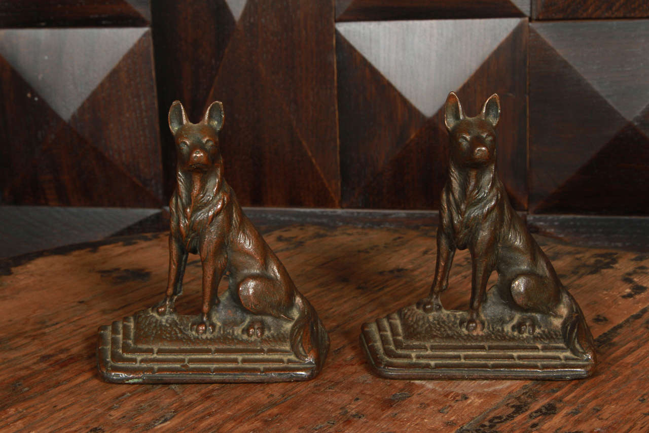 Pair of German Shepherd bookends