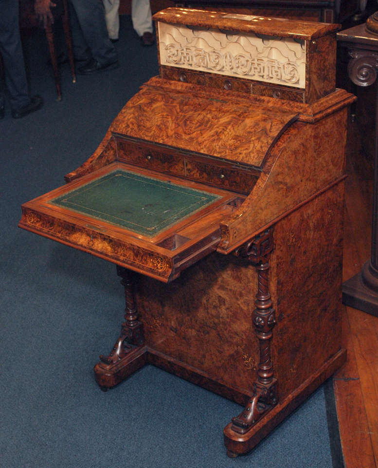 Rare Antique Mechanical Davenport Desk In Excellent Condition In New Orleans, LA