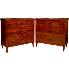 Handsome pair of Continental chests in mahogany