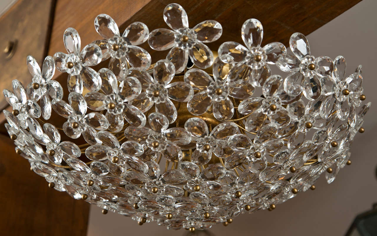 Modern Large Crystal Flush Mount