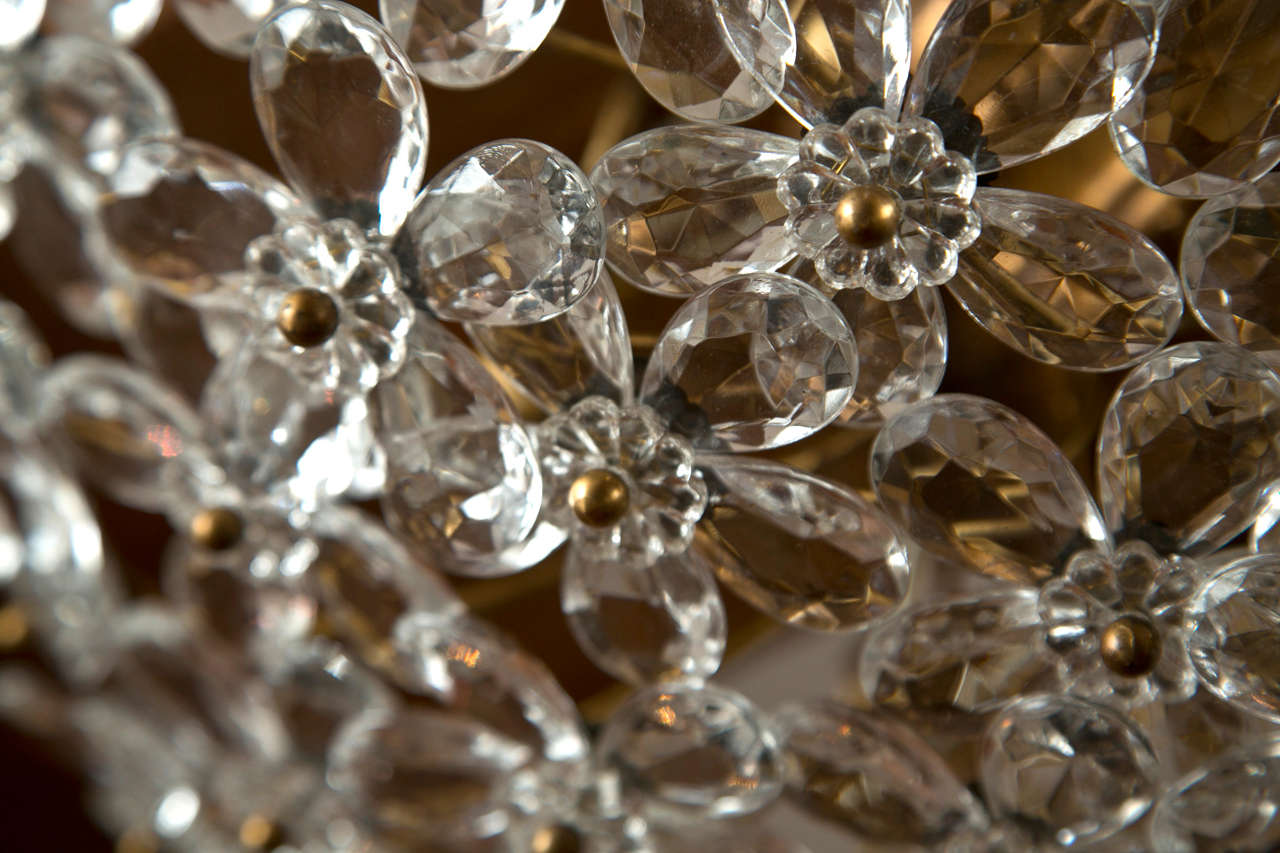 Large Crystal Flush Mount In Excellent Condition In Westport, CT