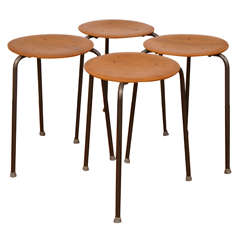 mid century Danish nesting table or stools, 4