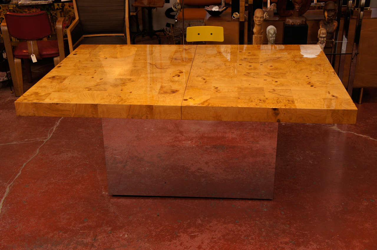 Milo Baughman Burl Patchwork Dining Table