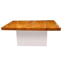Milo Baughman Burl Patchwork Dining Table