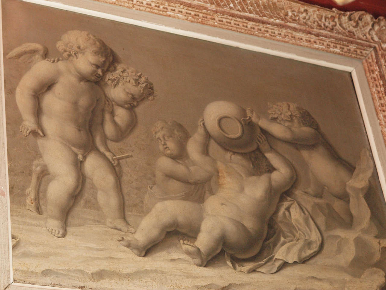 18th century French Grisaille Painting In Excellent Condition For Sale In New Orleans, LA