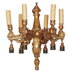 19th century Italian Gilt Wood Chandelier