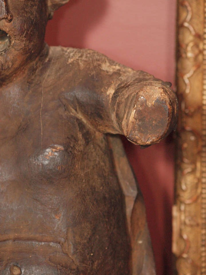 17th century Carved wood Putti In Fair Condition For Sale In New Orleans, LA