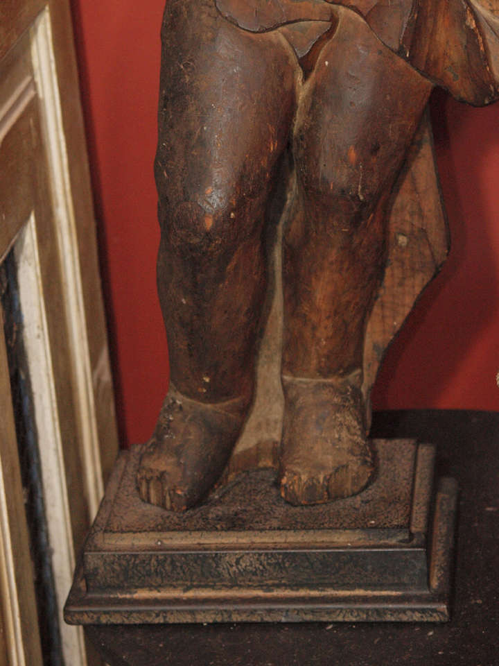 Wood 17th century Carved wood Putti For Sale