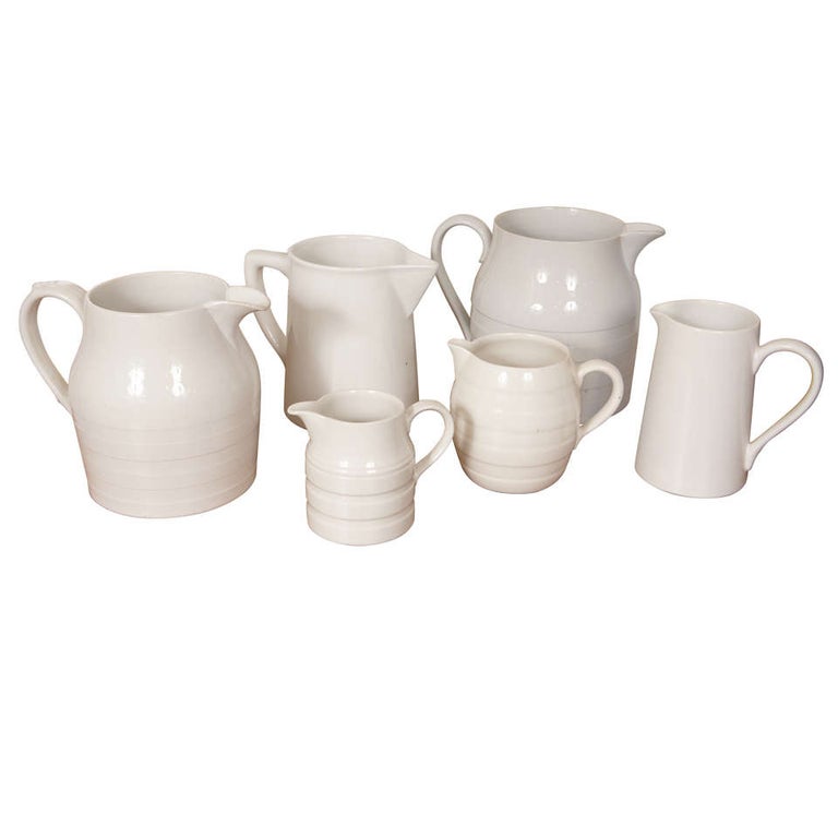 English White Ware/Milk Jugs at 1stDibs