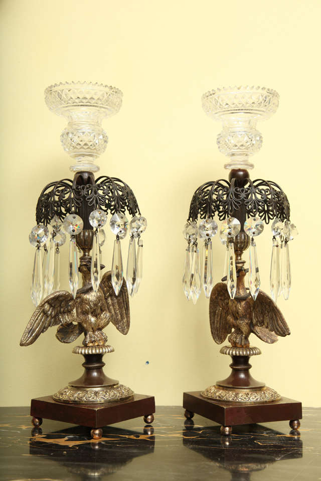Antique Pair of Regency Ormolu Eagle Candlesticks, English, circa 1810 For Sale 1