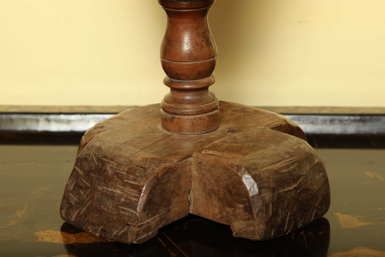 Carved Antique French 18th Century Solid Walnut Perruque (Wig Stand)
