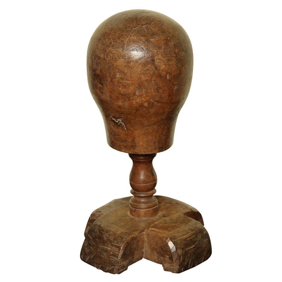 Antique French 18th Century Solid Walnut Perruque (Wig Stand)