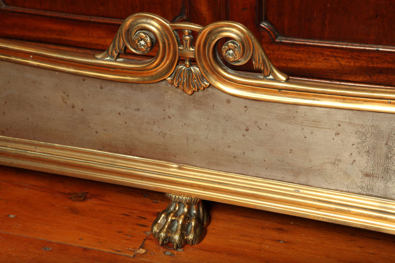 Large Antique Regency Period Brass and Steel Fire Fender, circa 1810 In Excellent Condition For Sale In New York, NY
