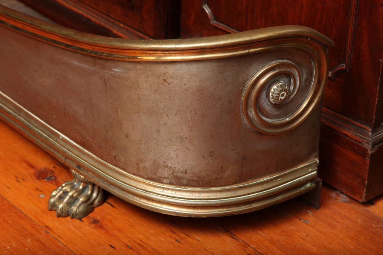 Large Antique Regency Period Brass and Steel Fire Fender, circa 1810 For Sale 2