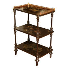 Antique Chinese Export Lacquer Etagere, 19th Century