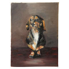 Momo, oil on canvas dog portrait, 4