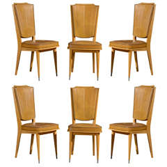 6 French Art Deco Dining Chairs