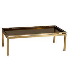 Designed By Guy Lefevre Gilt Brass Coffee Table for Maison Jansen