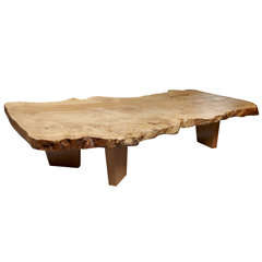 Large Solid Oak Organic Shaped Coffee Table