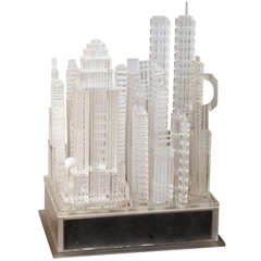 Contemporary "Lucite Skyscrapers" Table Lamp