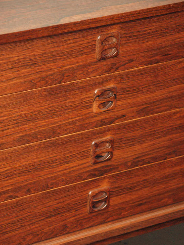 Hardwood Danish Rosewood Credenza For Sale