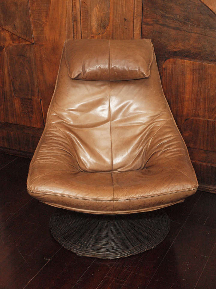 Pair Leather Swivel Chairs by Montis at 1stDibs