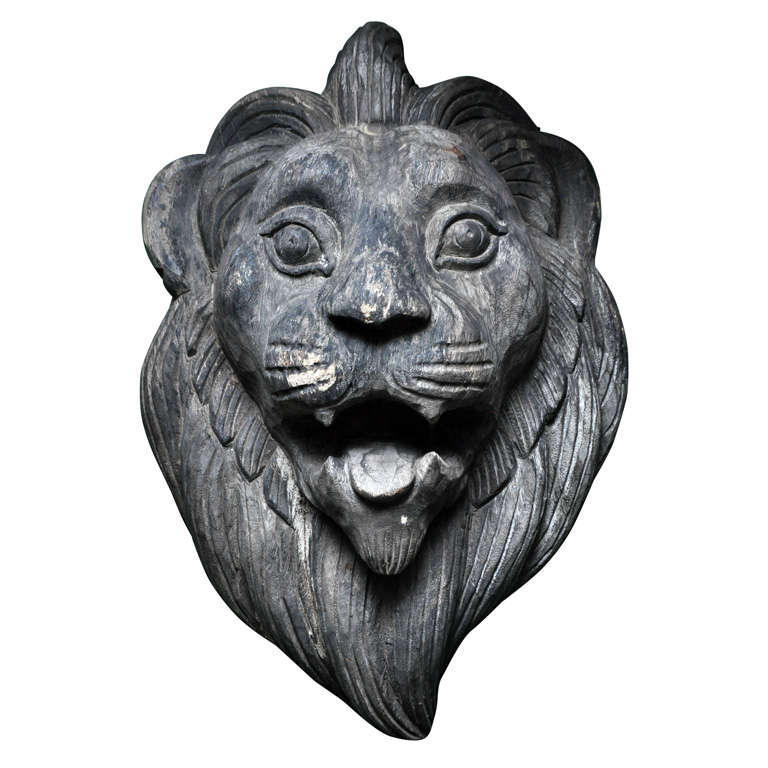 Chinese Carved Teak Lion, Circa 1880 For Sale