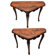 Pair of Venetian Painted Console Tables, Circa 1780