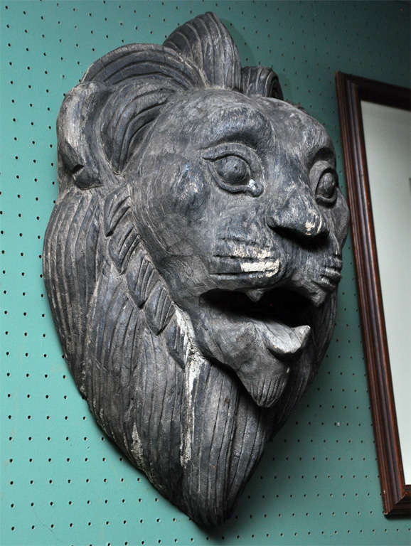 Chinese Carved Teak Lion, Circa 1880 For Sale at 1stDibs