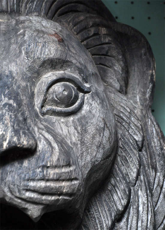 Chinese Carved Teak Lion, Circa 1880 For Sale at 1stDibs