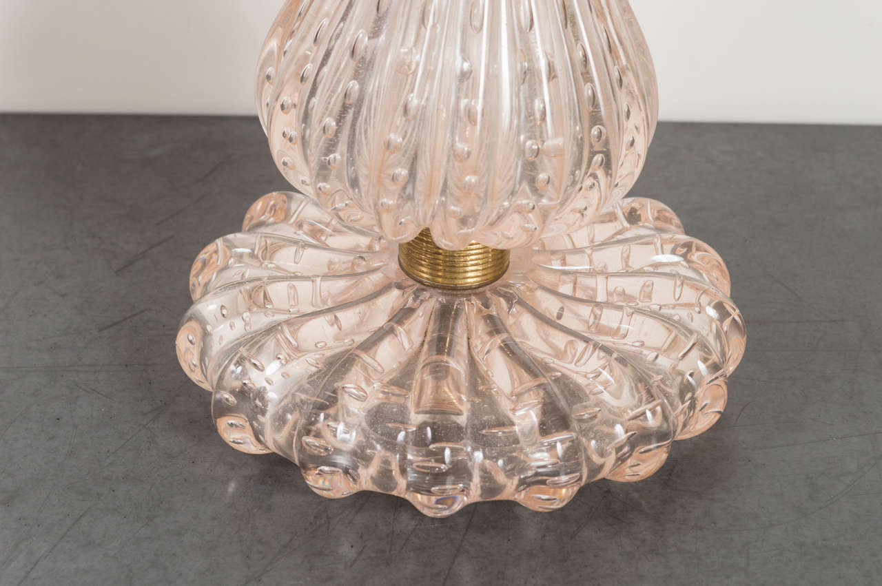 Italian Pair, Vintage Seguso Bubble Glass Lamps