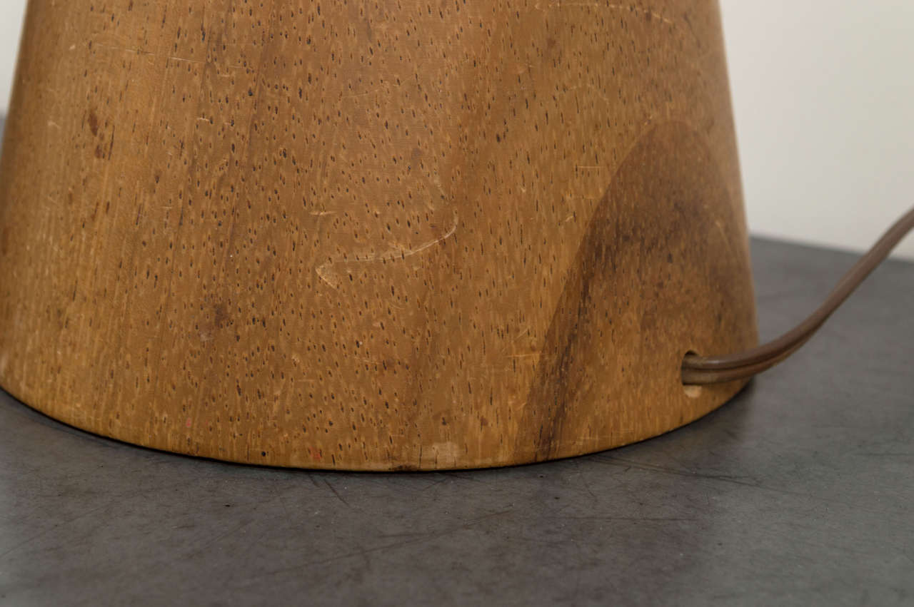 Danish Mid-Century Teak Wood Turned Table Lamp