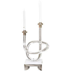 Lucite Sculptural 2-Lite Candelabra