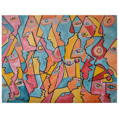 "All Those Eyes" Acrylic on Canvas by Mark Adams 8
