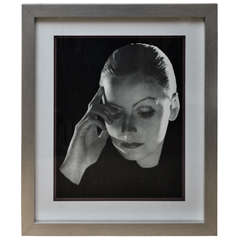 Vintage Photograph of Greta Garbo in Silvered Frame