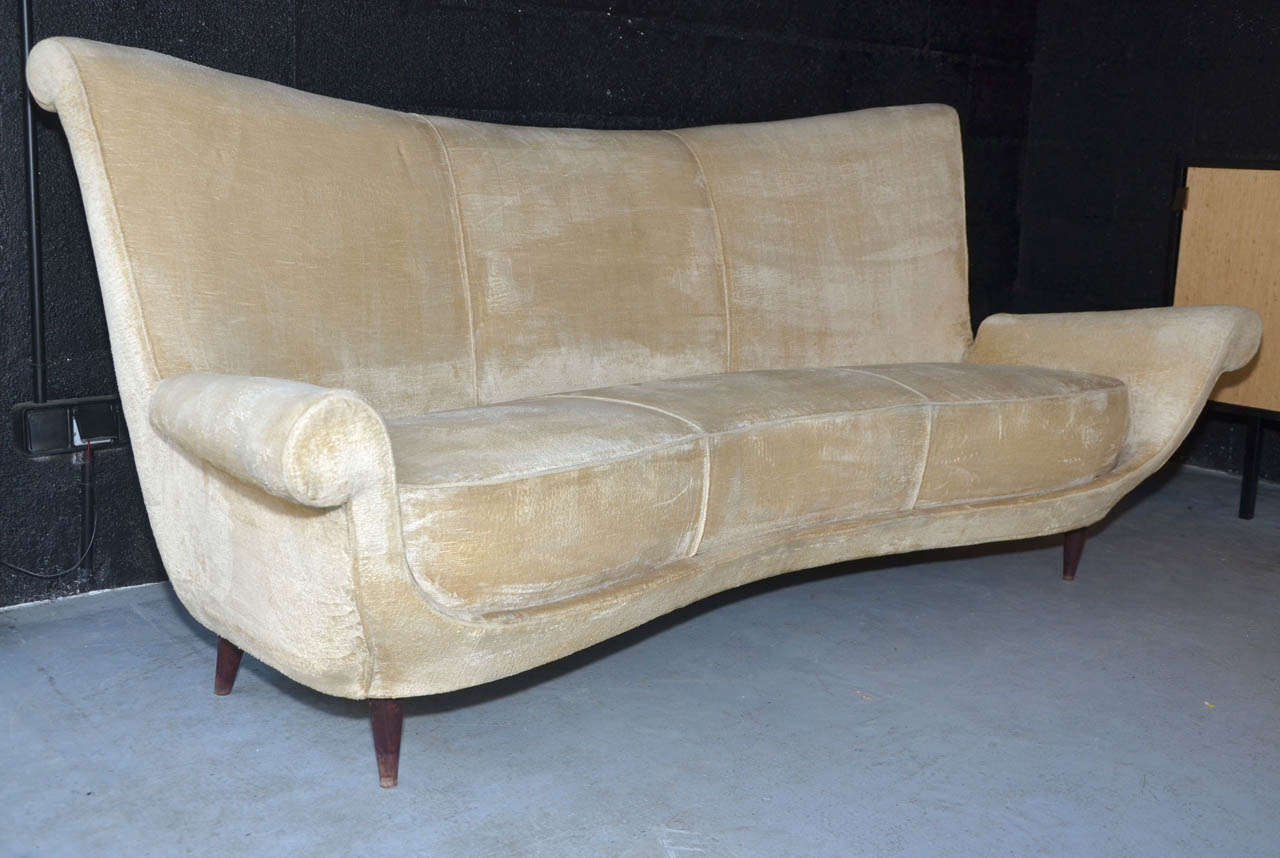 Mid-20th Century 1950's Three Seats Italian Sofa For Sale