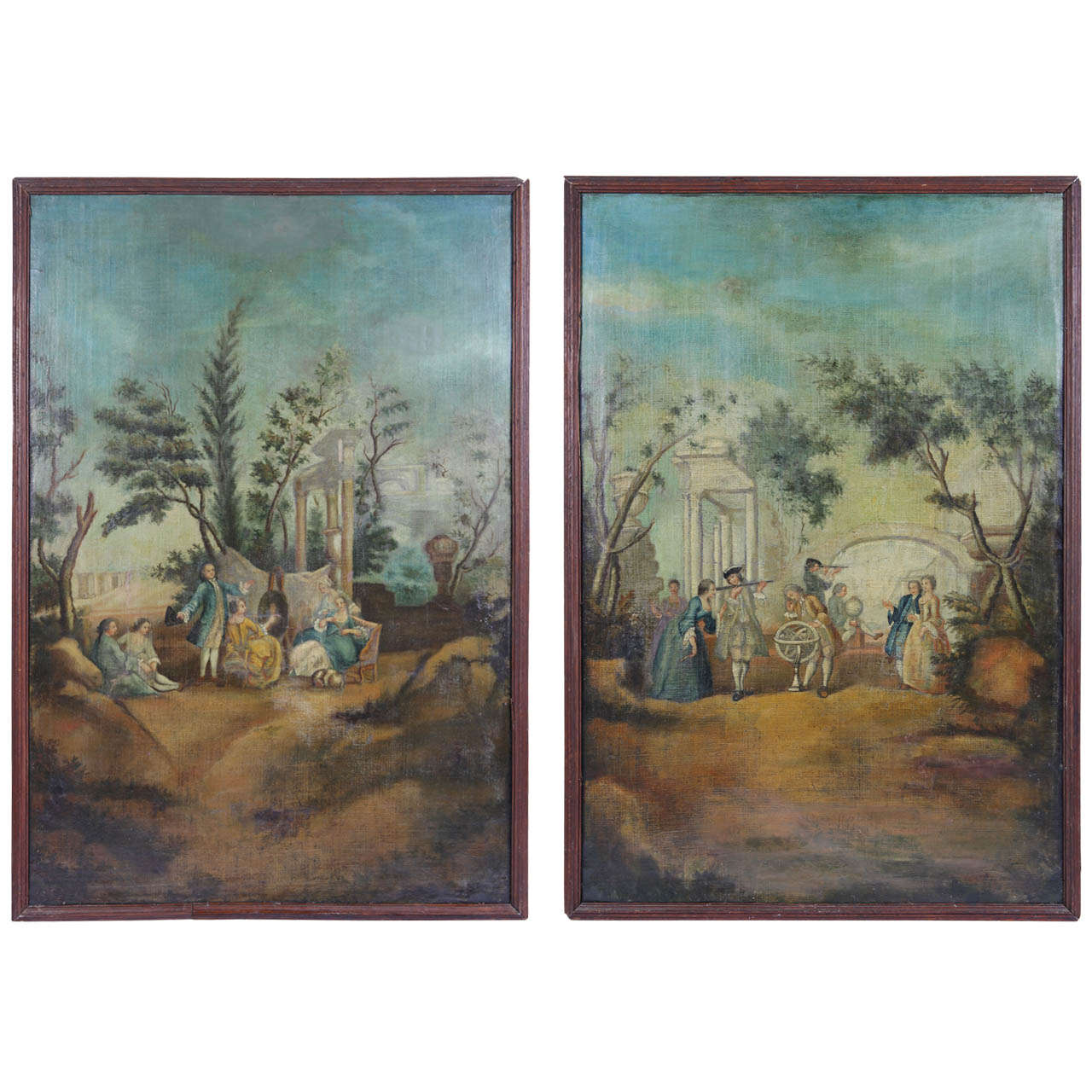 A Pair of 18th Century French Landscape Paintings