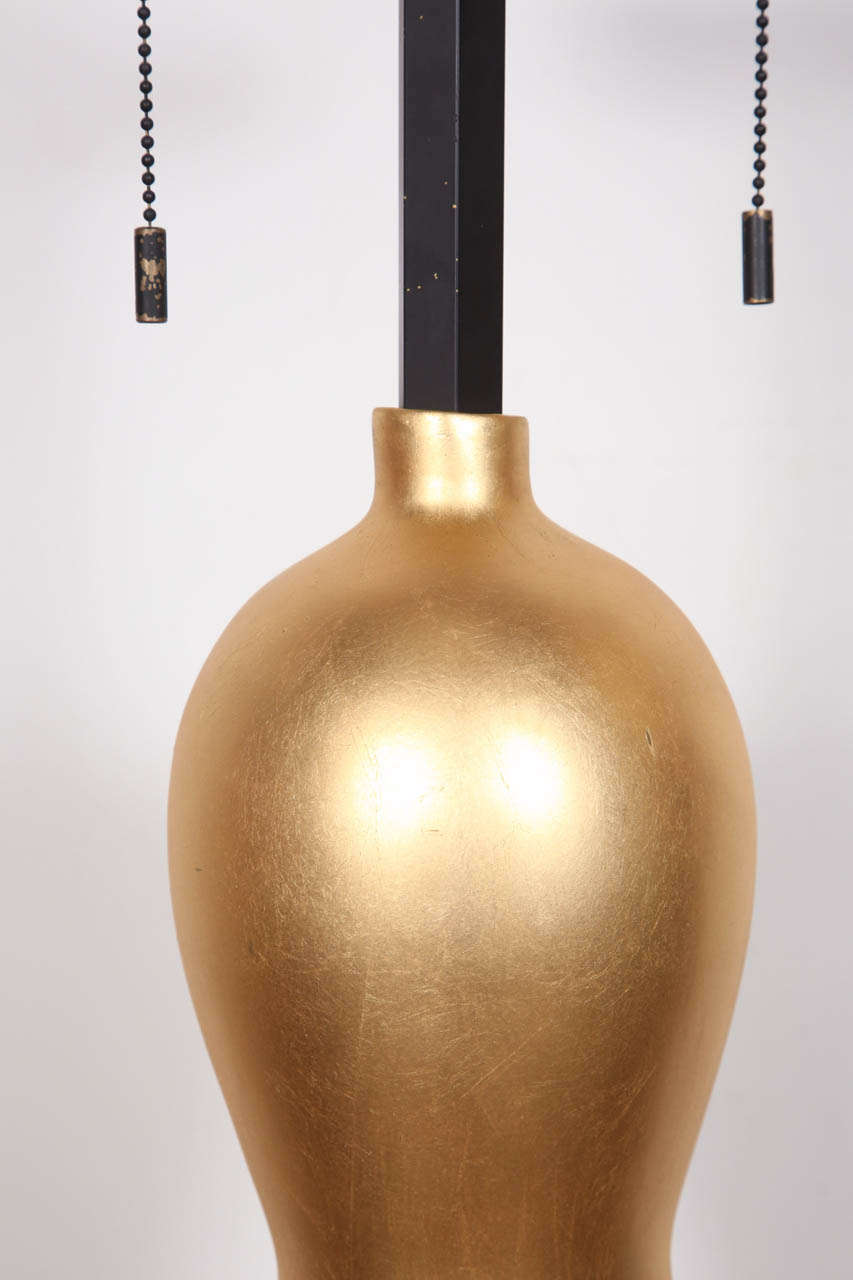 Gold-leafed Murano Glass Table Lamp by John Hutton In Excellent Condition In North Hollywood, CA