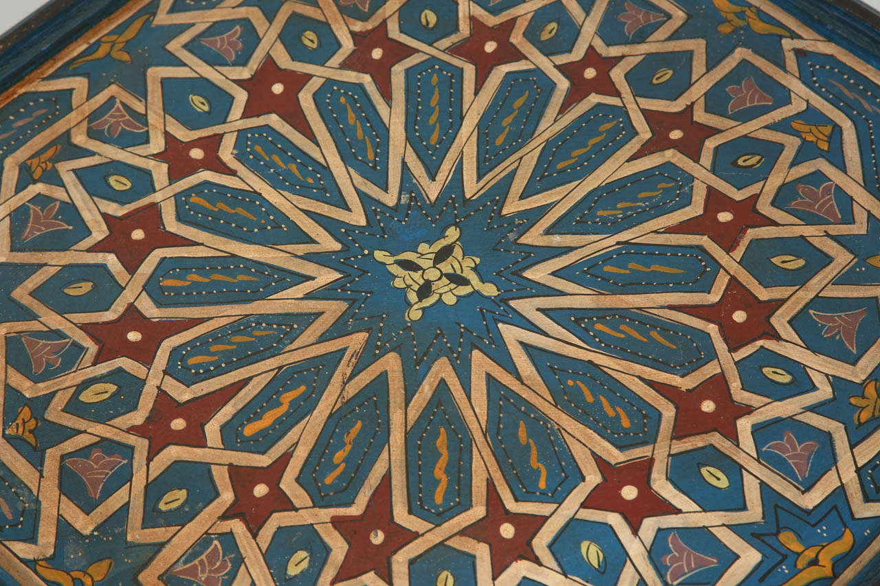Islamic Moroccan Blue side table with Moorish design