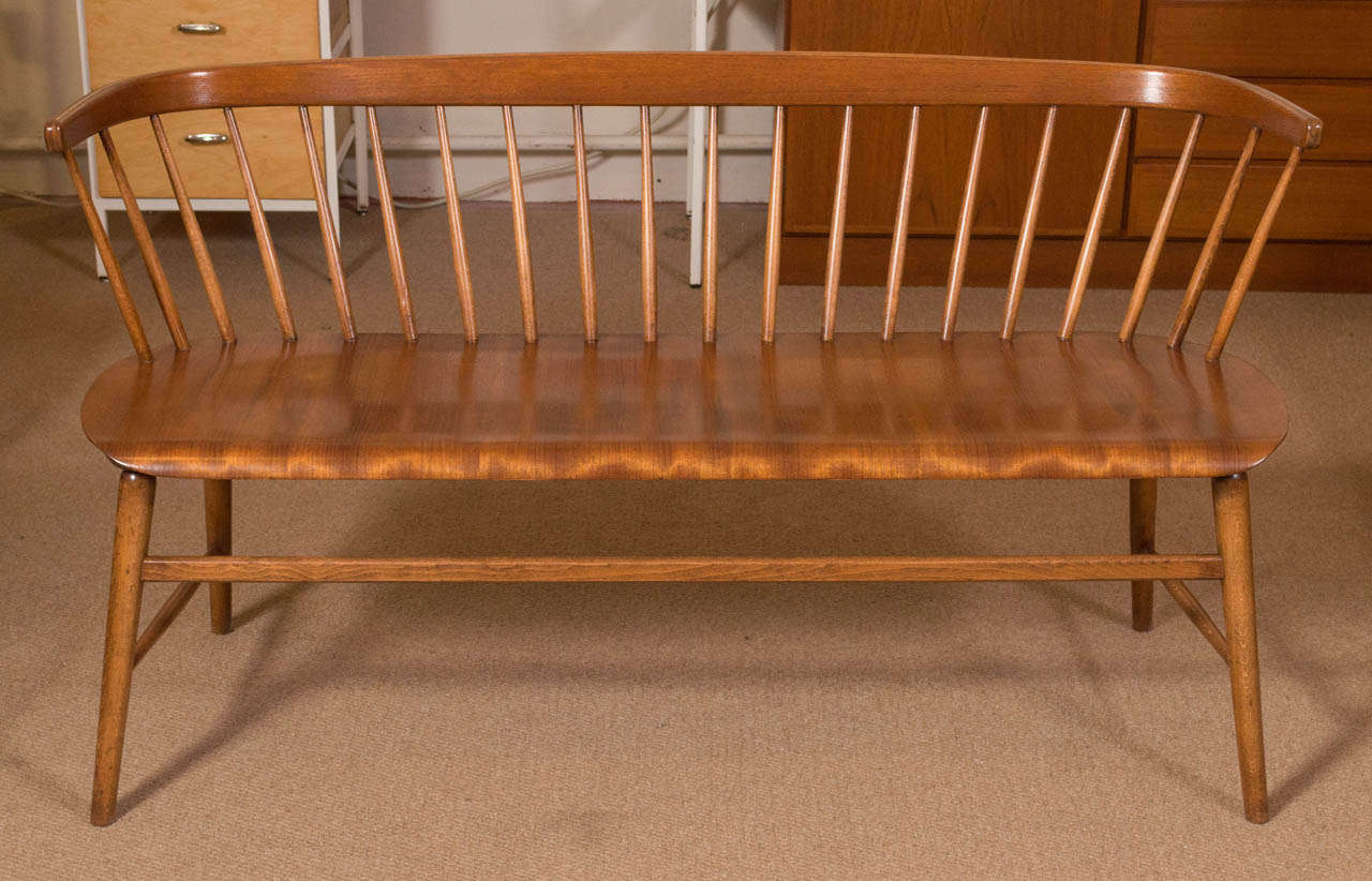 scandinavian bench with back