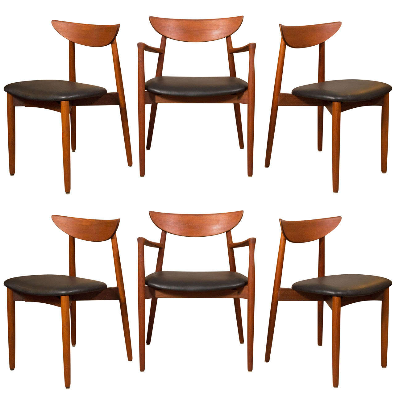Six Harry Ostergaard for Randers Mobelfabrik Teak Dining Chairs