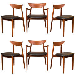 Six Harry Ostergaard for Randers Mobelfabrik Teak Dining Chairs
