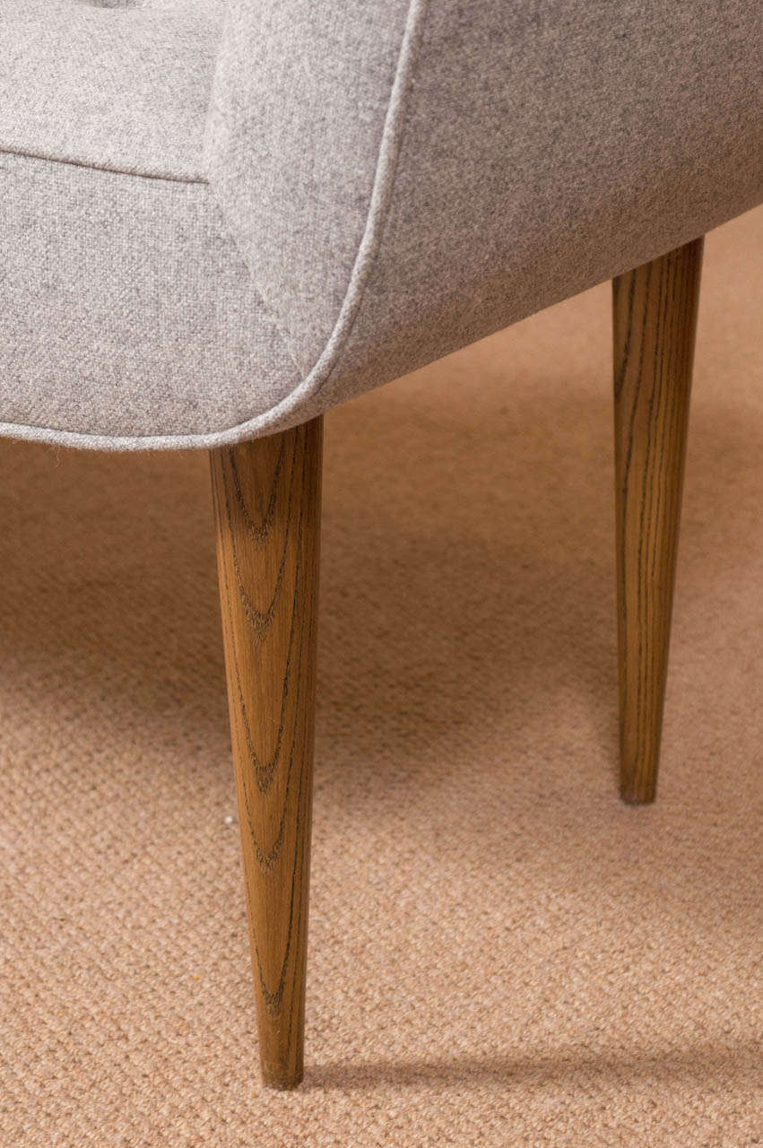 American Large Custom Made Wool & Walnut Saddle Bench